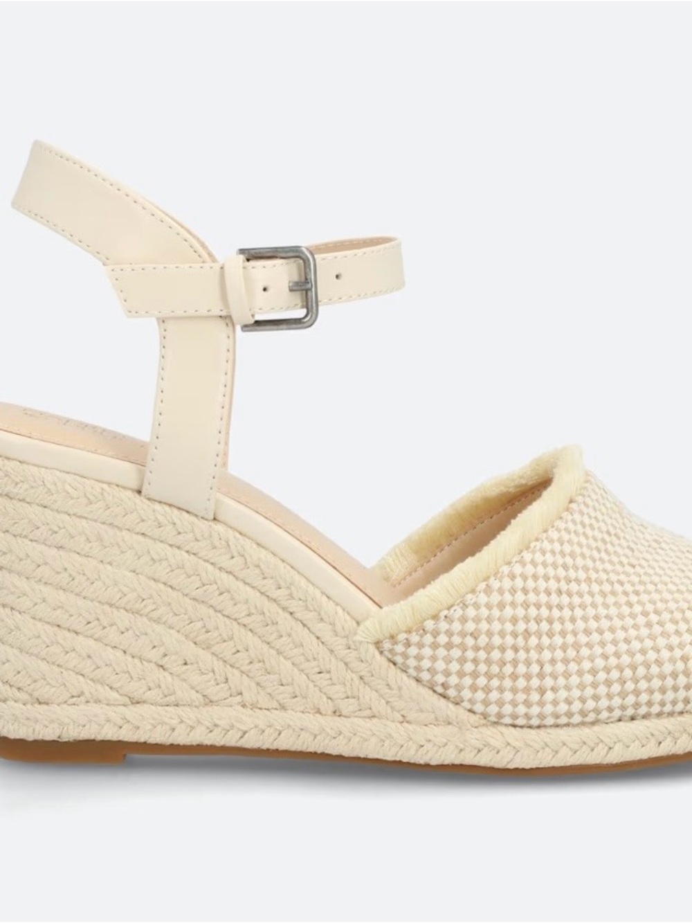 NEW Market & Spruce Mila Beige Textile Wedge Shoes Size 5 1/2 New Retail $88 - Picture 2 of 12